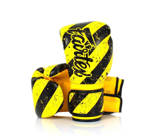 Рукавички боксерські з бинтами Fairtex BGV14Y 12 унцій, жовто-чорні