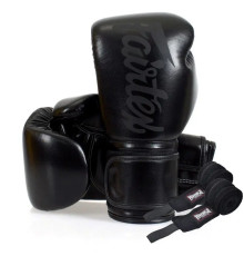 Рукавички боксерські з бинтами Fairtex BGV14SB 10 унцій, жовто-чорні