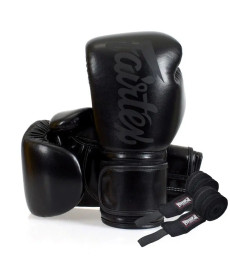 Рукавички боксерські з бинтами Fairtex BGV14SB 10 унцій, жовто-чорні