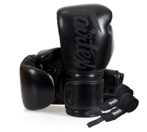Рукавички боксерські з бинтами Fairtex BGV14SB 10 унцій, жовто-чорні
