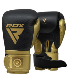 Рукавички боксерські з капою RDX MARK PRO SPARRING TRI LIRA 2 розмір 10 унцій, чорно-золотисті