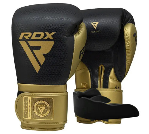 Рукавички боксерські з капою RDX MARK PRO SPARRING TRI LIRA 2 розмір 10 унцій, чорно-золотисті