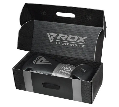 Рукавички боксерські з капою RDX MARK PRO SPARRING TRI LIRA 2 розмір 14 унцій, чорно-сріблястий