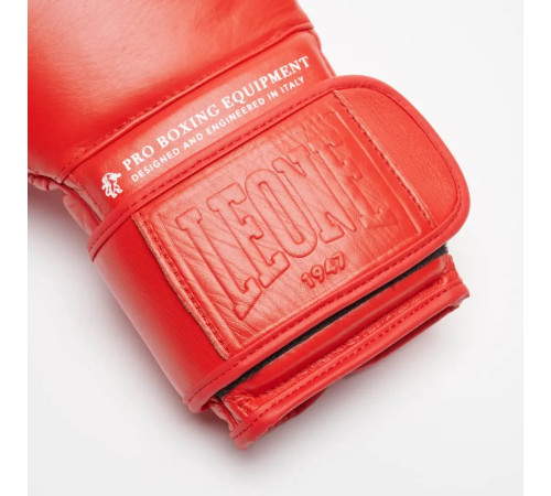Рукавички боксерські шкіряні з бинтами Leone GN111 THE GREATEST розмір 14 унцій, червоні