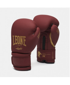 Рукавички боксерські Leone Mono 12 унцій, бордово-золоті