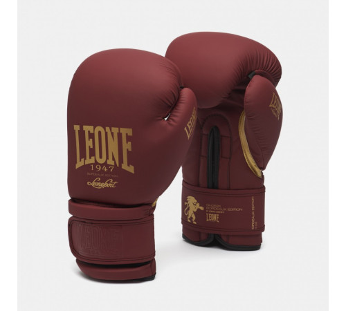 Рукавички боксерські Leone Mono 12 унцій, бордово-золоті