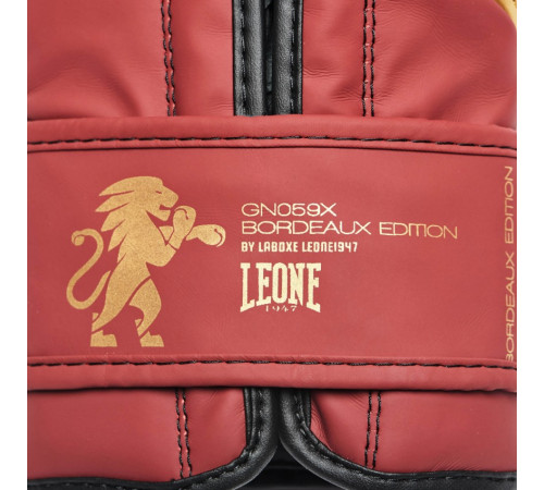 Рукавички боксерські Leone Mono 12 унцій, бордово-золоті