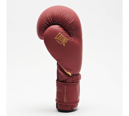 Рукавички боксерські Leone Mono 14 унцій, бордово-золоті
