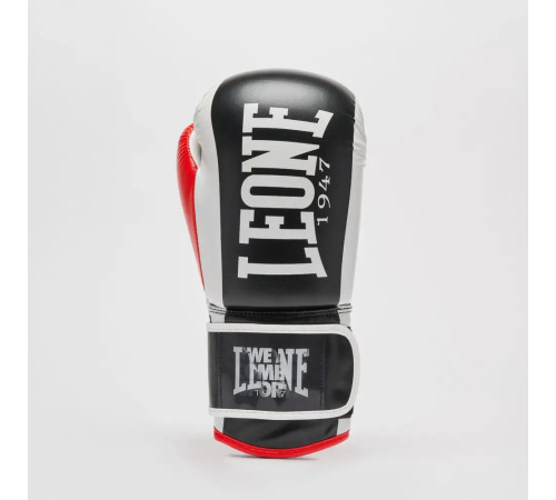 Рукавички боксерські з бинтами Leone GN333 LOGO WACS розмір 16 унцій, чорно-червоні