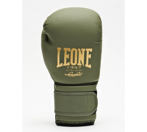 Рукавички боксерські Leone Mono&nbsp;Military 10 унцій, зелено-золоті