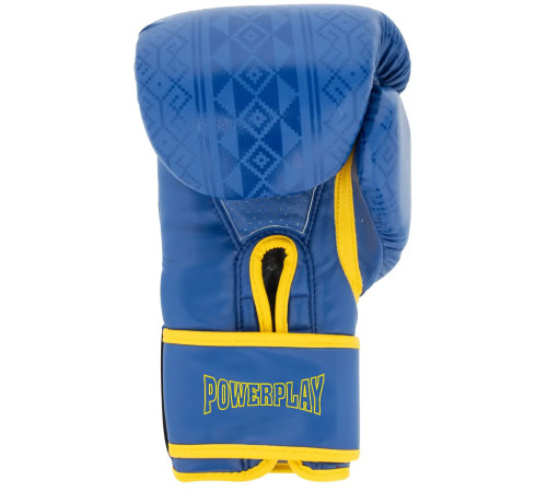Рукавички боксерські PowerPlay 3021 Ukraine 12 унцій, синьо-жовті