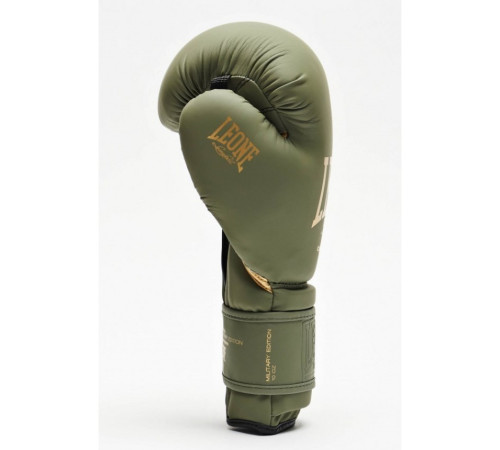 Рукавчики боксерські Leone Mono Military 14 унцій, зелено-золоті