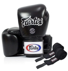 Рукавички боксерські з бинтами Fairtex BGV1 Black 14 унцій