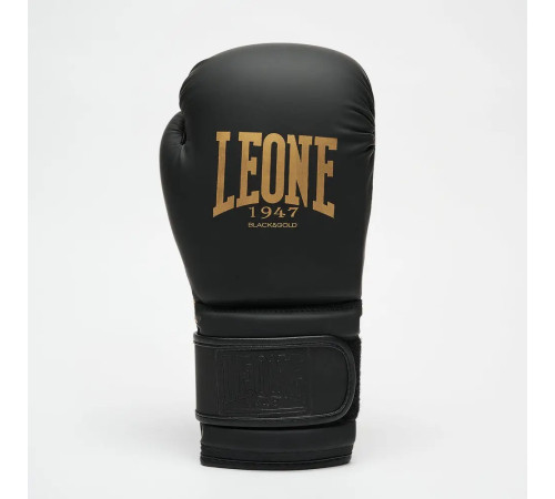 Рукавички боксерські з капою Leone GN059D розмір 10 унцій, чорно-золотисті