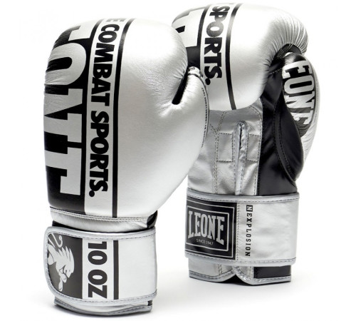 Рукавички боксерські Leone Nexplosion 10 унцій, сріблясто-чорний