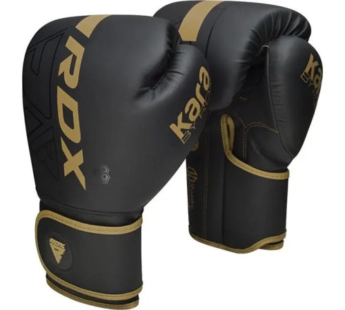 Рукавички боксерські з капою RDX F6 Kara Matte розмір 10 унцій, чорно-золотисті