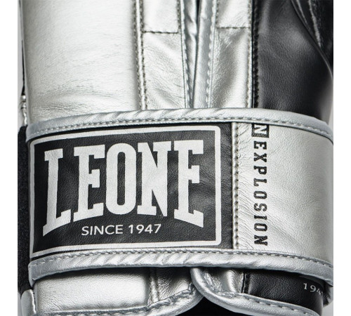 Рукавички боксерські Leone Nexplosion 12 унцій, сріблясто-чорні