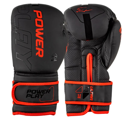 Рукавички боксерські PowerPlay 3024 Ultra Mat розмір 10 унцій, чорно-червоні