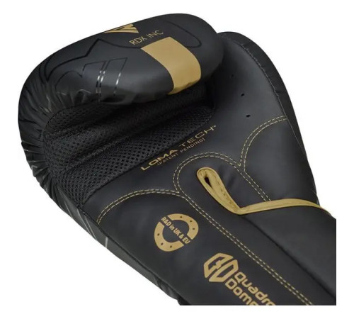 Рукавички боксерські з капою RDX F6 Kara Matte розмір 14 унцій, чорно-золотисті