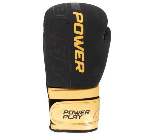 Рукавички боксерські PowerPlay 3024 Ultra Mat розмір 14 унцій, чорно-золотисті