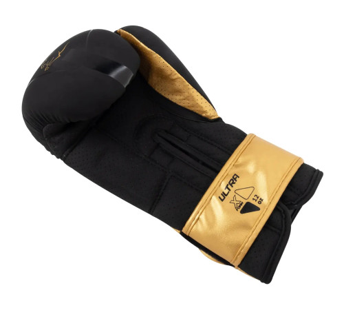 Рукавички боксерські PowerPlay 3024 Ultra Mat розмір 14 унцій, чорно-золотисті