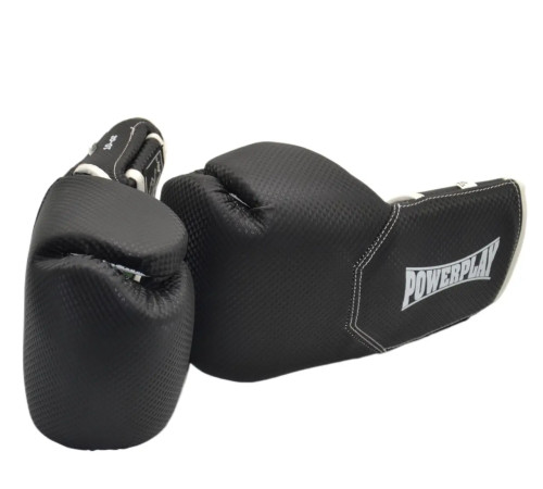 Рукавички боксерські з капою PowerPlay 3011 Evolutions 16 унцій, чорно-білі