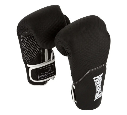 Рукавички боксерські з капою PowerPlay 3011 Evolutions 16 унцій, чорно-білі