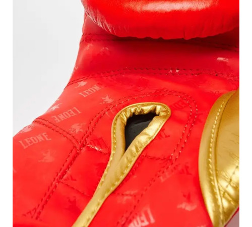 Рукавички боксерські шкіряні з бинтами Leone GN220 DNA розмір 16 унцій, червоні