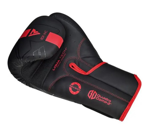 Рукавички боксерські з капою RDX F6 Kara Matte розмір 10 унцій, чорно-червоні