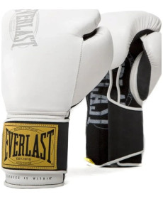 Боксерські рукавиці EVERLAST 1910 CLASSIC TRAINING GLOVE білий 14 унцій, чорно-білі