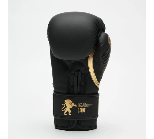 Рукавички боксерські з капою Leone GN059D розмір 14 унцій, чорно-золотисті