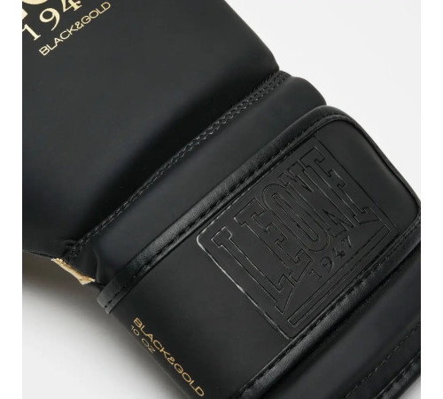 Рукавички боксерські з капою Leone GN059D розмір 14 унцій, чорно-золотисті