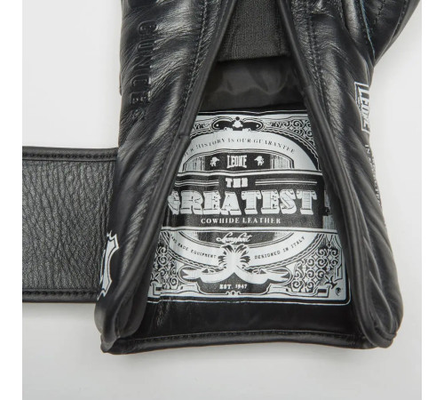 Рукавички боксерські з бинтами Leone GN111 THE GREATEST розмір 14 унцій, чорні