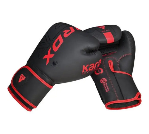 Рукавички боксерські з капою RDX F6 Kara Matte розмір 14 унцій, чорно-червоні