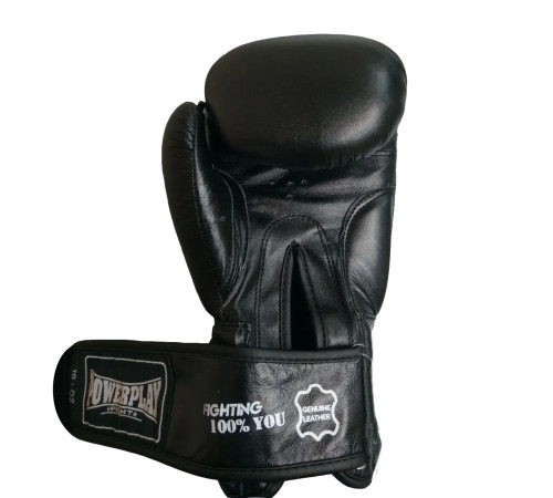 Рукавички боксерські шкіряні PowerPlay 3088 Impulse 12 унцій, чорні