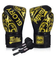 Рукавички боксерські з бинтами Fairtex BGVG2 Velcro розмір 16 унцій, чорні
