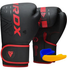 Рукавички боксерські з капою RDX F6 Kara Matte розмір 16 унцій, чорно-червоні