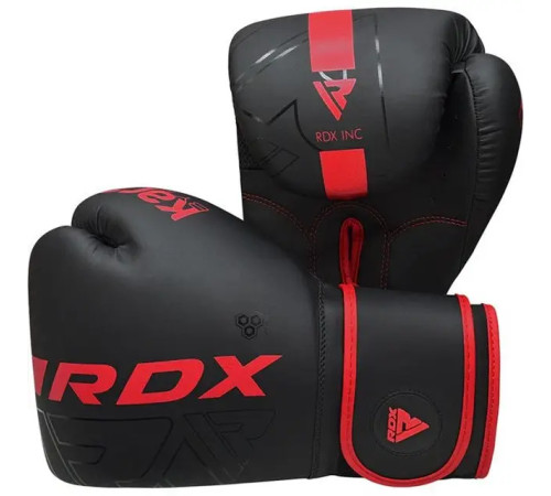 Рукавички боксерські з капою RDX F6 Kara Matte розмір 16 унцій, чорно-червоні