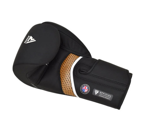 Рукавички боксерські RDX T17 Aura 12 унцій, чорно-золотисті