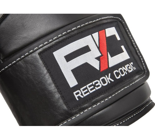 Боксерські рукавиці Reebok Combat Leather Boxing Gloves 10 унцій, чорно-білі