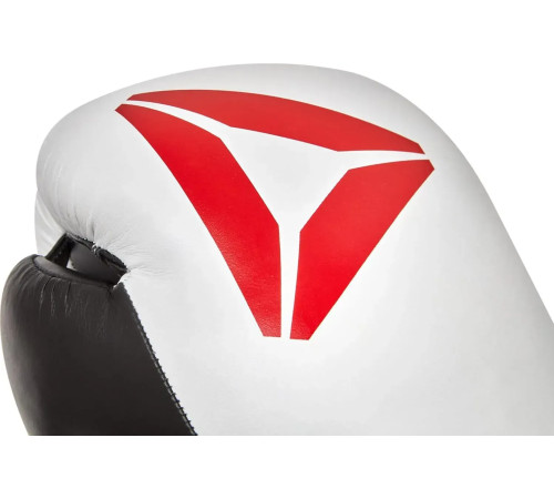 Боксерські рукавиці Reebok Combat Leather Boxing Gloves 10 унцій, чорно-білі