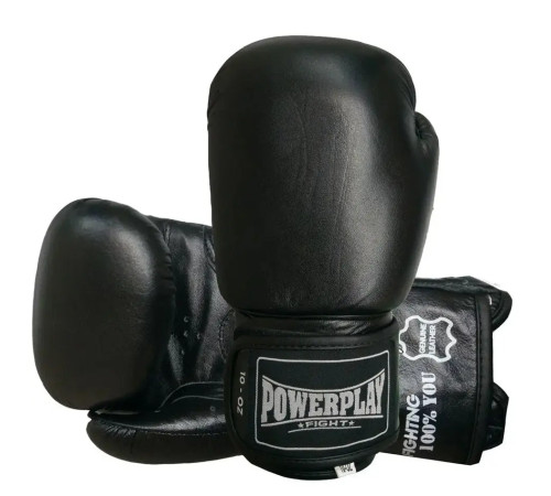 Рукавички боксерські шкіряні PowerPlay 3088 Impulse 16 унцій, чорні