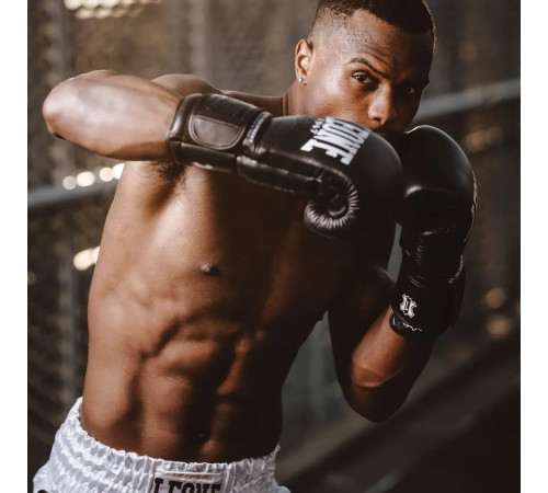 Рукавички боксерські шкіряні з бинтами Leone GN111 THE GREATEST розмір 10 унцій, чорні