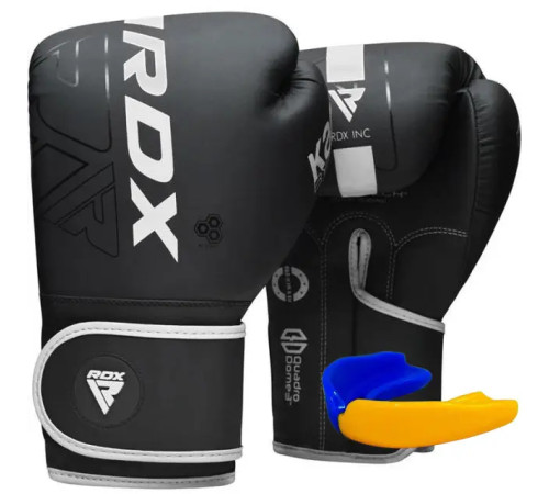 Рукавички боксерські з капою RDX F6 Kara Matte розмір 16 унцій, чорно-білі