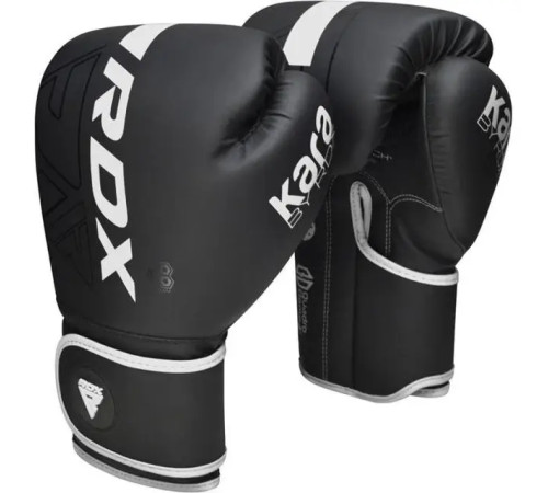 Рукавички боксерські з капою RDX F6 Kara Matte розмір 16 унцій, чорно-білі