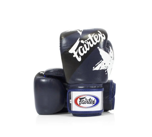 Рукавички боксерські з бинтами Fairtex BGV1 Nation Print 14 унцій, темно-сині