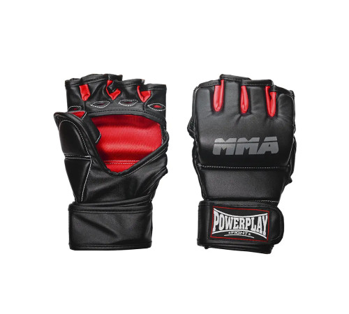 Рукавички для MMA PowerPlay 3053 розмір S/M, чорно-червоні