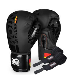 Рукавички боксерські з бинтами Phantom Germany 12 унцій, чорний