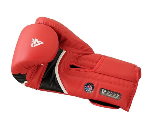 Рукавички боксерські з капою RDX AURA PLUS T-17 розмір 12 унцій, червоно-чорні