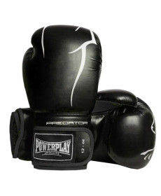 Рукавички боксерські PowerPlay 3018 Jaguar 8 унцій, чорні